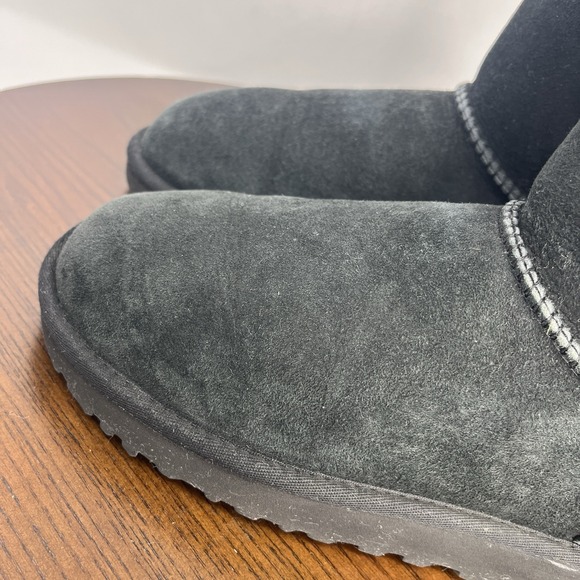 UGG Bailey Bow Ankle Boots Women's 8 Black Suede sheepskin Lined Shoes 1093209 - Picture 11 of 16